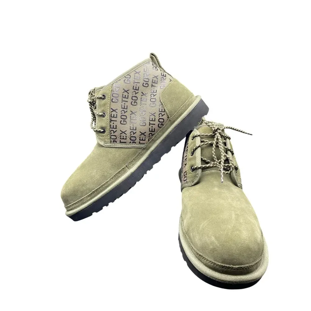 New UGG Neumel GORE-TEX Chukka Boots Moss Green Fleece Lined Men’s 10